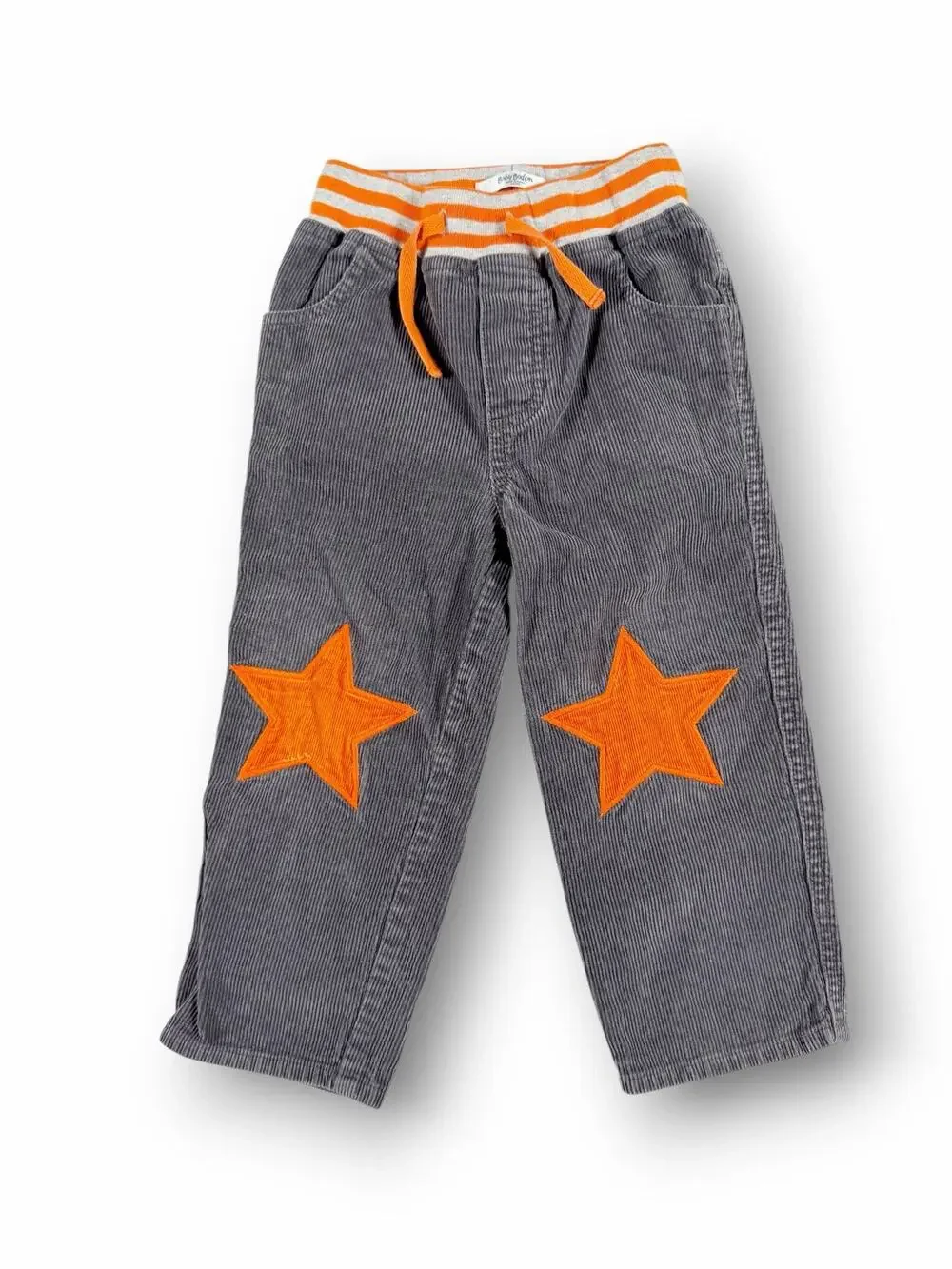 Mini Baby Boden Gray Corduroy Star Knee Pants Orange Size 12–18 Months